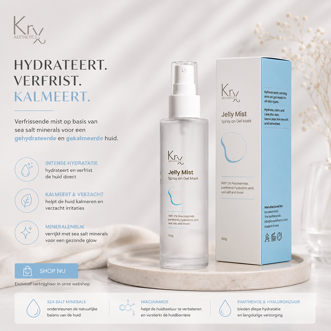 KRX Aesthetics Jelly Mist Spray On Gel Mask 105 gr – Hydraterend Spray-On Gelmasker voor een Stralende Huid