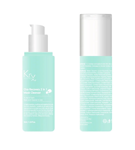 KRX Aesthetics Cica 2 in 1 Mask Cleanser 200 ml – Kalmerende Gezichtsreiniger & Masker voor Alle Huidtypen. Met Centella Asiatica voor Gevoelige, Beschadigde en Gestresste Hui